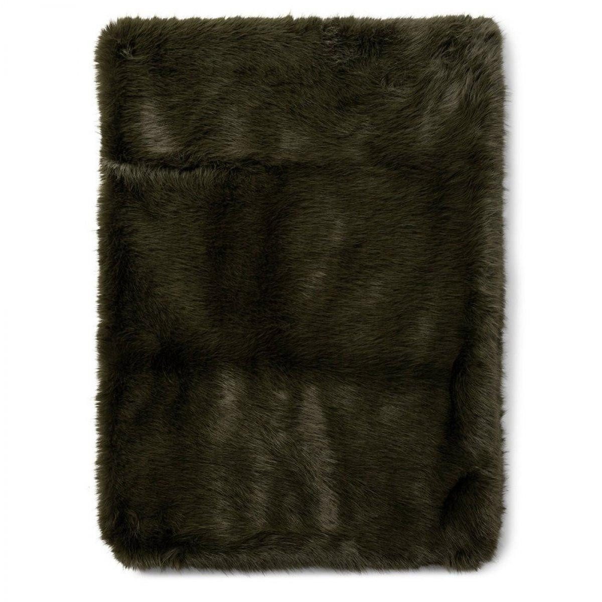 Wohndecke Tagesdecke Bromont Kunstpelz Grün (180x130cm), Rivièra Maison