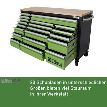 TRUTZHOLM Werkstattwagen Werkstattwagen Deluxe XXL 254tlg. 161x92,5 cm 20 Schubladen Rollenschr, Werkstattwagen DELUXE XXL mit 20 Schubladen 254 tlg. bestückt