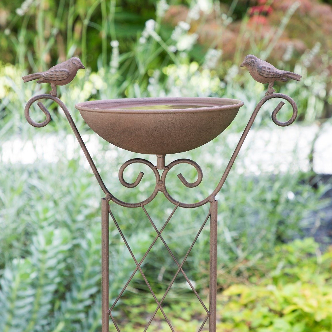 GartenHero Vogeltränke Vogeltränke Rankhilfe Metall Vogelbad Wasserschale V günstig online kaufen