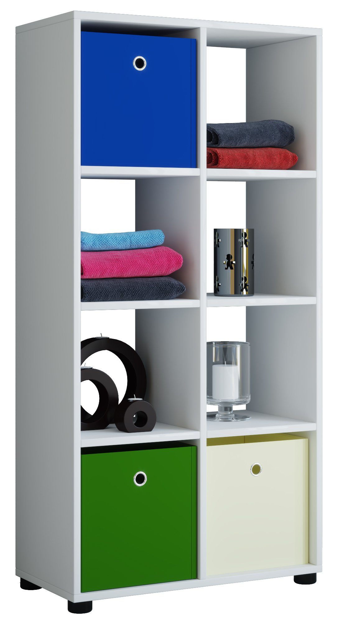 VCM Standregal Benas Bücherregal B. 60 x T. 30 x H. 123 cm, 8 Fächer, Aufbewahrung fürs Büro, Ordner platzsparend aufbewahrt