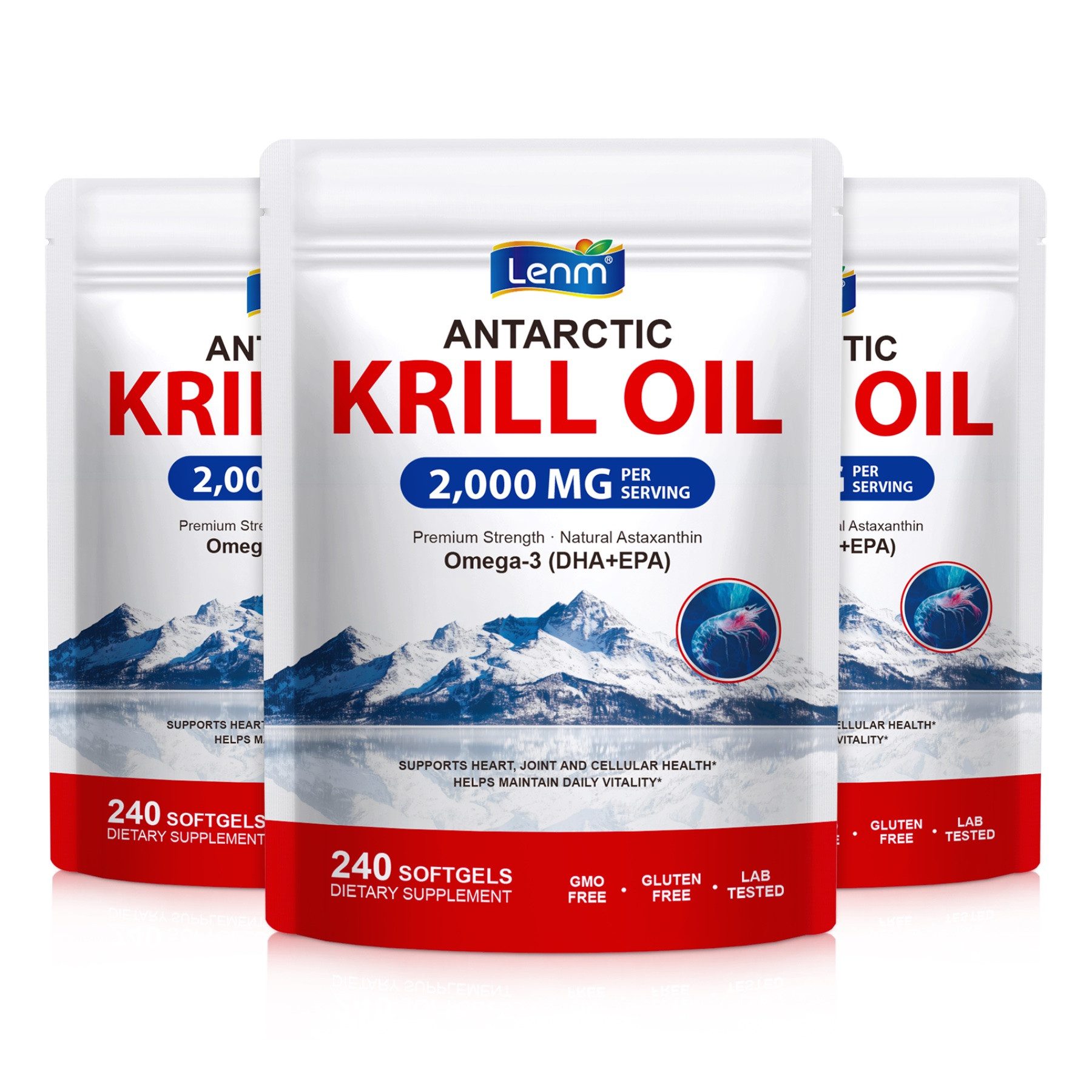 P-Beauty Cosmetic Accessories Omega 3 Krillöl 2000mg EPA DHA Astaxanthin Phospholipide Hochdosiert Softkapseln, Allgemeines Wohlbefinden, Anti-Aging, Augengesundheit