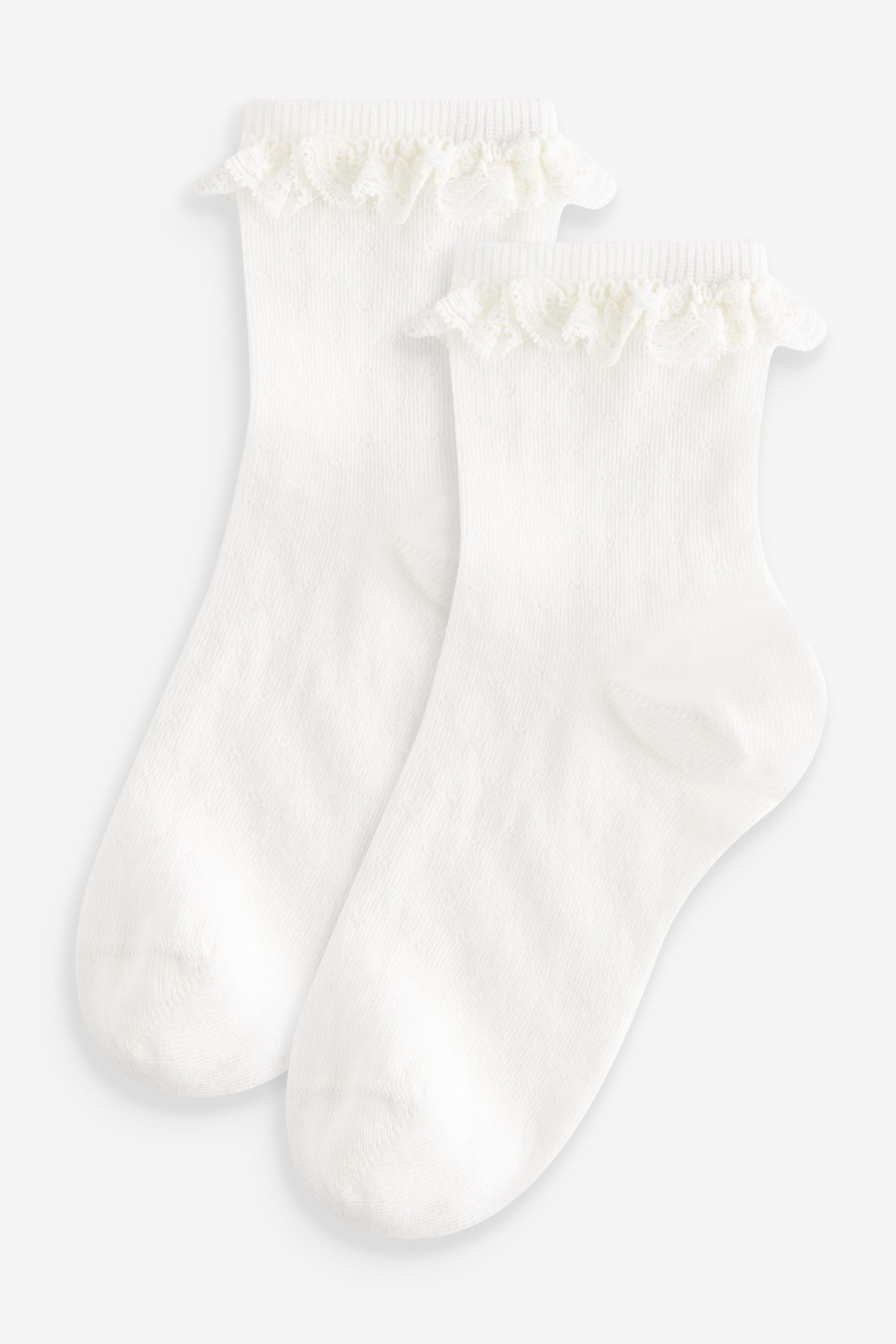 Next Kurzsocken 2er-Pack Söcken mit Rüschen und Baumwollanteil (2-Paar)