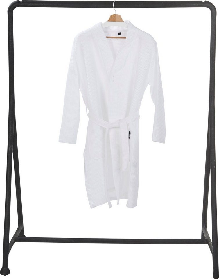 done.® Damenbademantel MySense, ideal für Sauna & Spa, Hotelbademantel, Morgenmantel, Kurzform, Piqué, Waffelpiqué-Struktur, mit Schalkragen und aufgesetzten Taschen