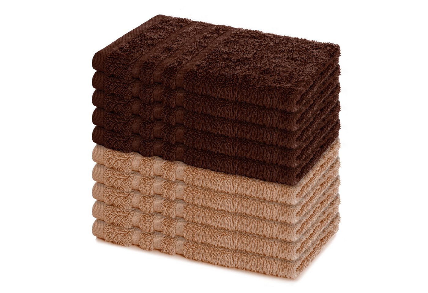 Lavea Gästehandtücher 30x50 cm, 10er Set Gästehandtuch, Elena-Frottee Handtuch, Gästetuch, (Set, 10-St), 500 g/m² Frottier, weich & saugstark, pflegeleicht