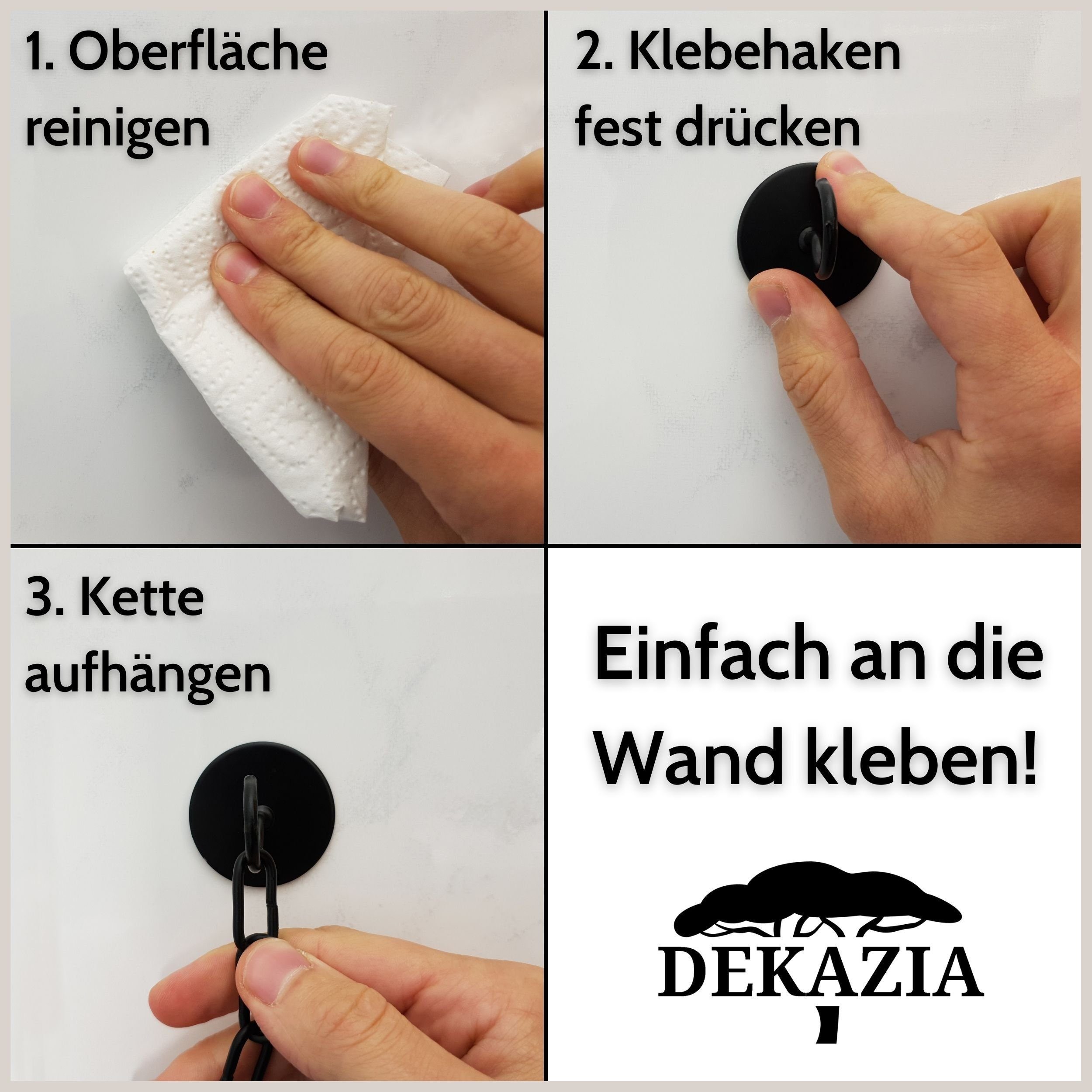 DEKAZIA Toilettenpapierhalter ohne Bohren, WC Papierhalter selbstklebend, Klorollenhalter Holz (Holz und Edelstahl, 5 Modelle, inkl. Klebepads / Montagematerial – Bild 3 von 5