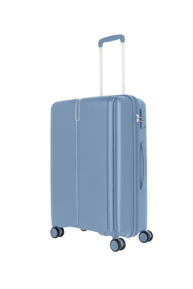 travelite Hartschalen-Trolley travelite Hartschalenkoffer Vaka M 65 cm Polypropylen Blaugrau