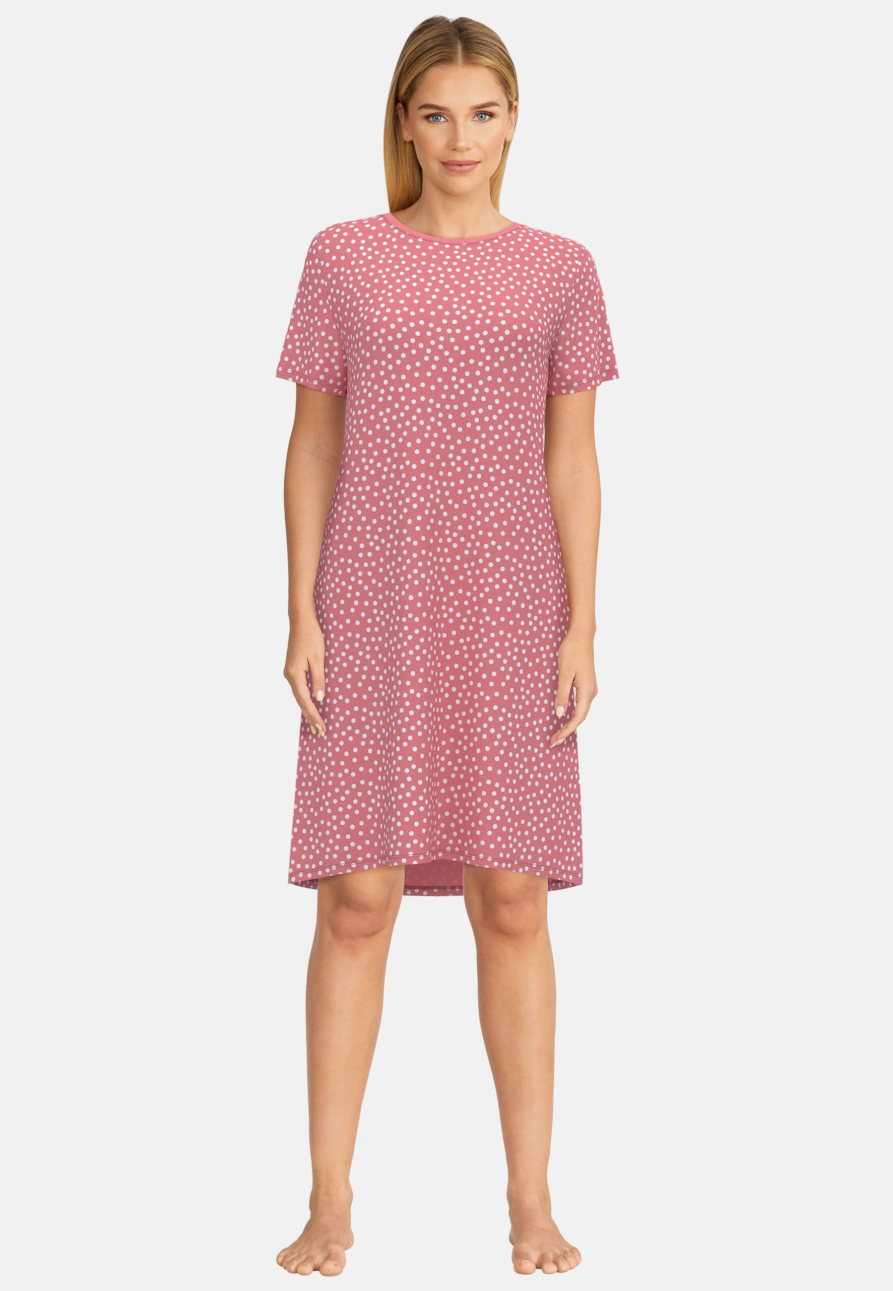 GÖTZBURG Nachthemd Galway Rundhalsausschnitt, gepunktet, Kurzarm, Baumwolle günstig online kaufen