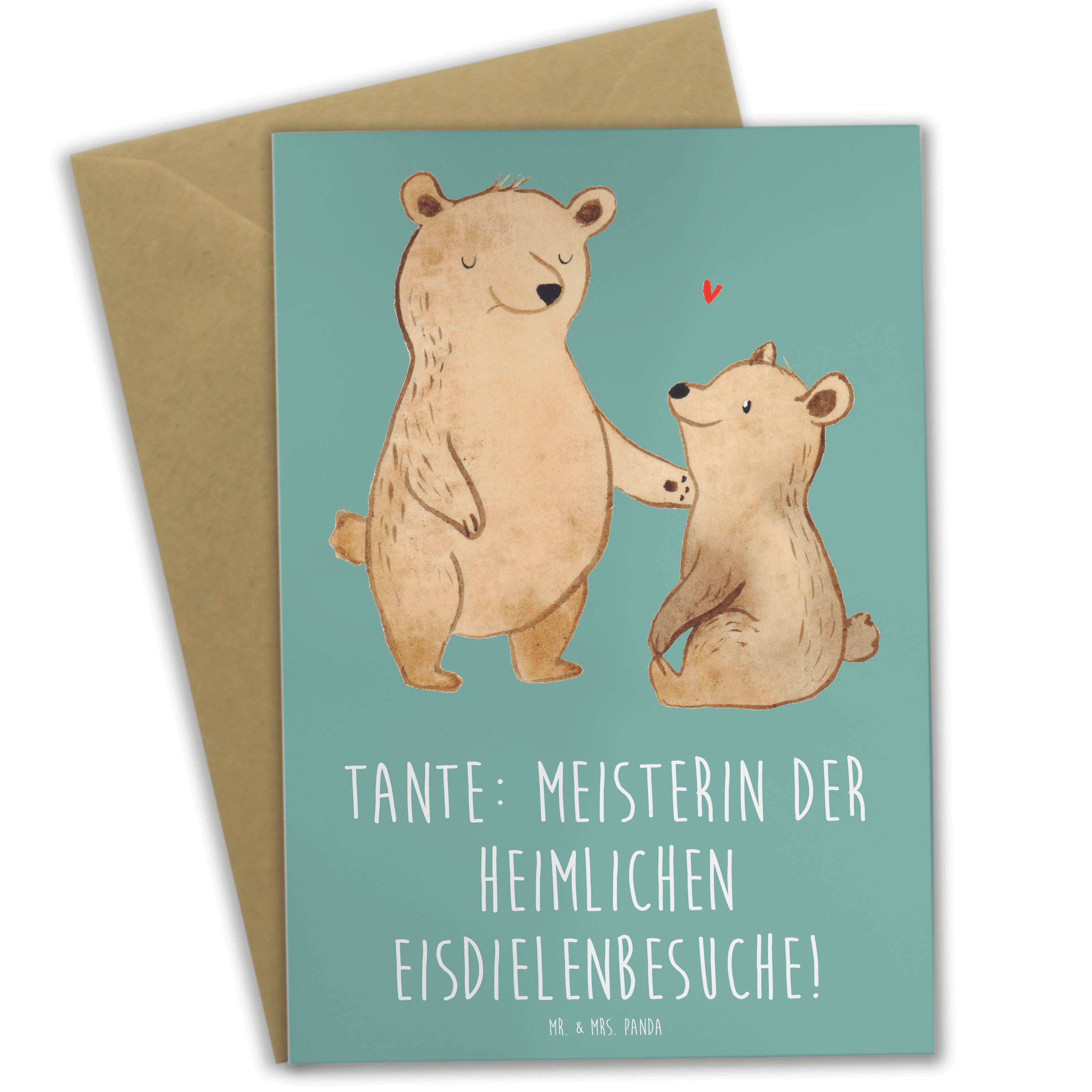 Grußkarte Tante Eisdielenmeisterin - Meeresbrise - Geschenk, Klappkarte, besond