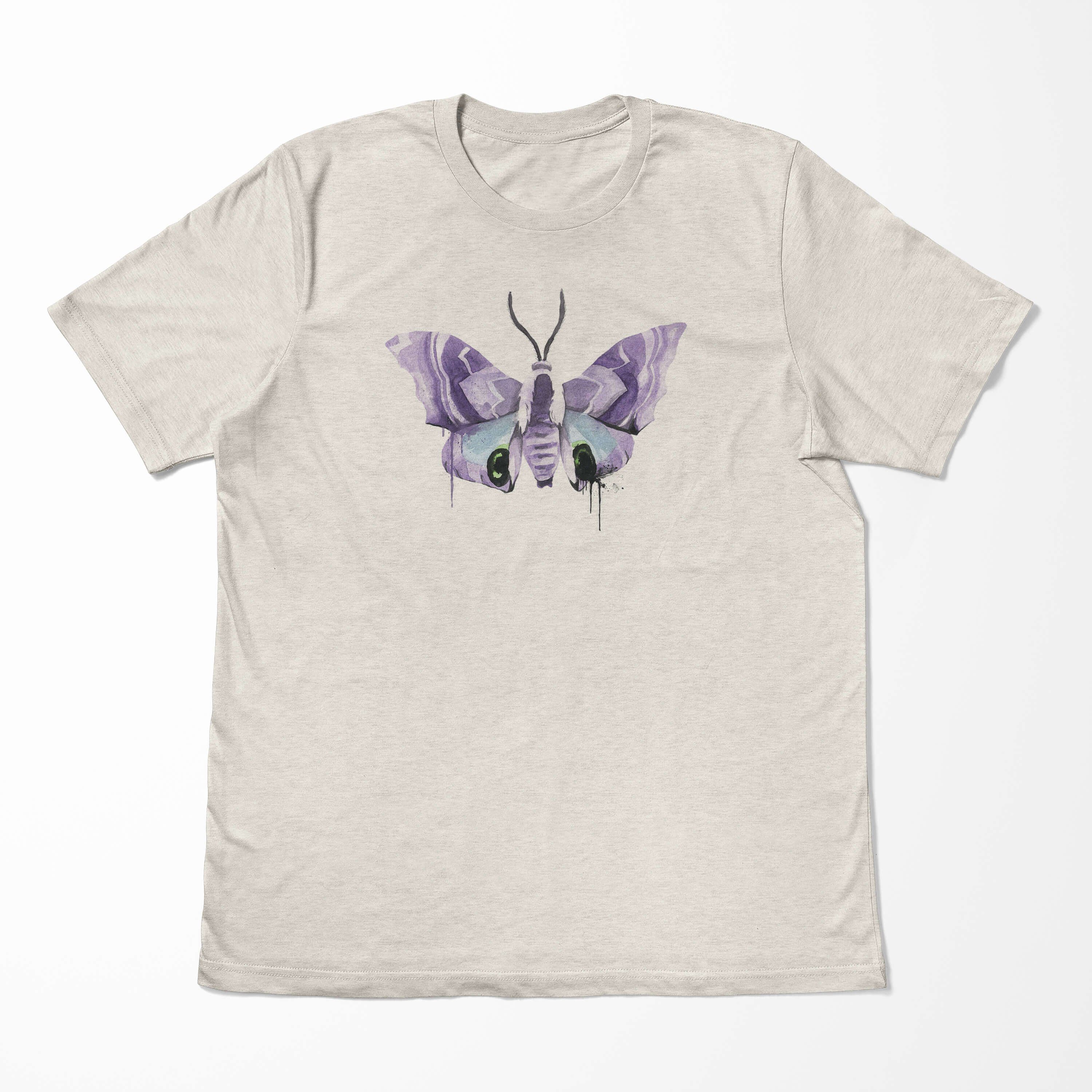 Organic Herren Shirt Farbe Sinus T-Shirt Aquarell 100% Motiv T-Shirt Motte Nachhaltig (1-tlg) Ökomode Art Bio-Baumwolle