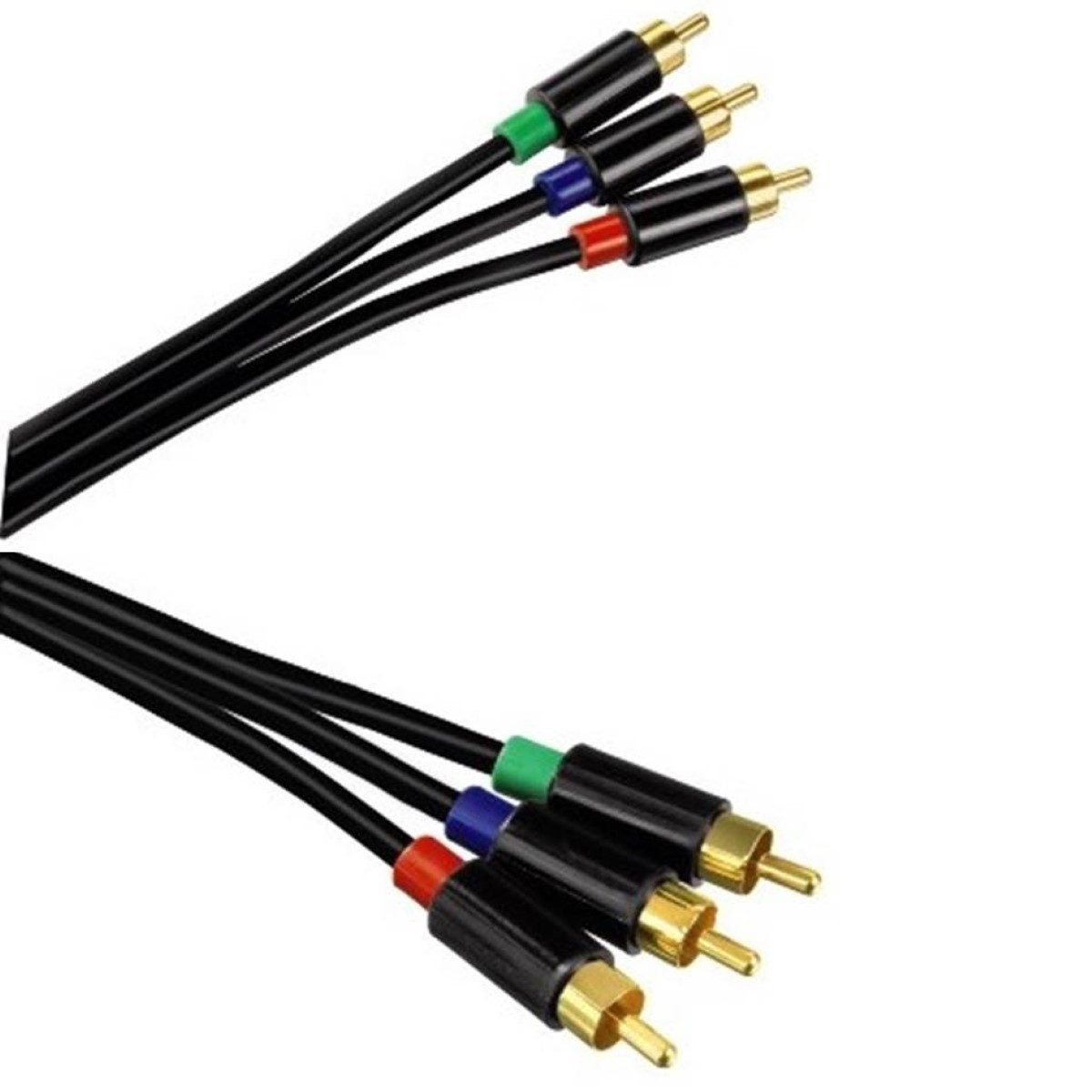 Hama 3m YUV RGB Component-Kabel Gold Audio-Kabel, Cinch, Kein (500 cm), Komponenten-Kabel HD TV, vergoldet, 3x RCA Cinch-Stecker für TV etc.