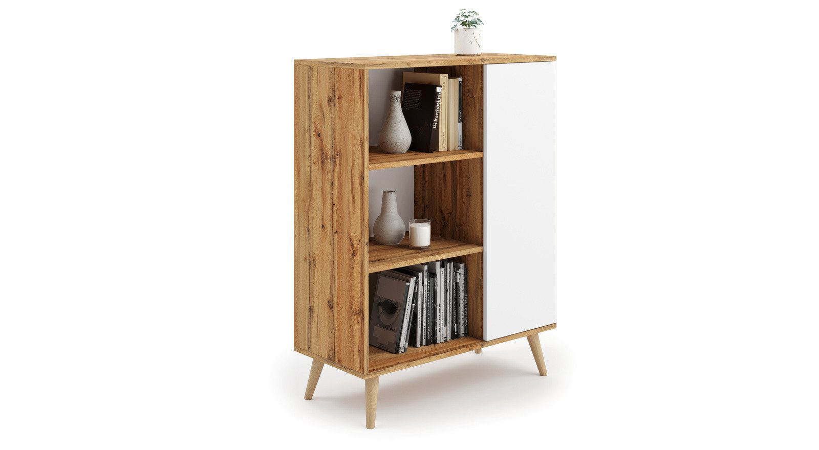 Raumhirsch Furniture Bücherregal Fondi für das Wohnzimmer - Elegant und Vielseitig