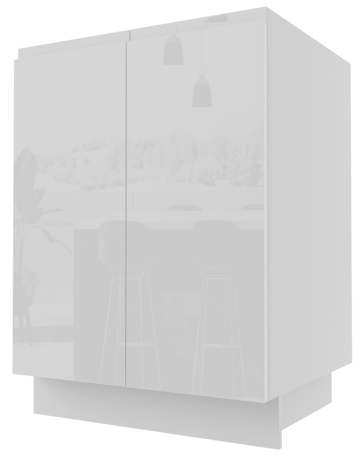 Feldmann-Wohnen Unterschrank Florence (Florence, 1-St) 60cm Front- & Korpusfarbe wählbar grifflos 2-türig Soft-Close-Funktion