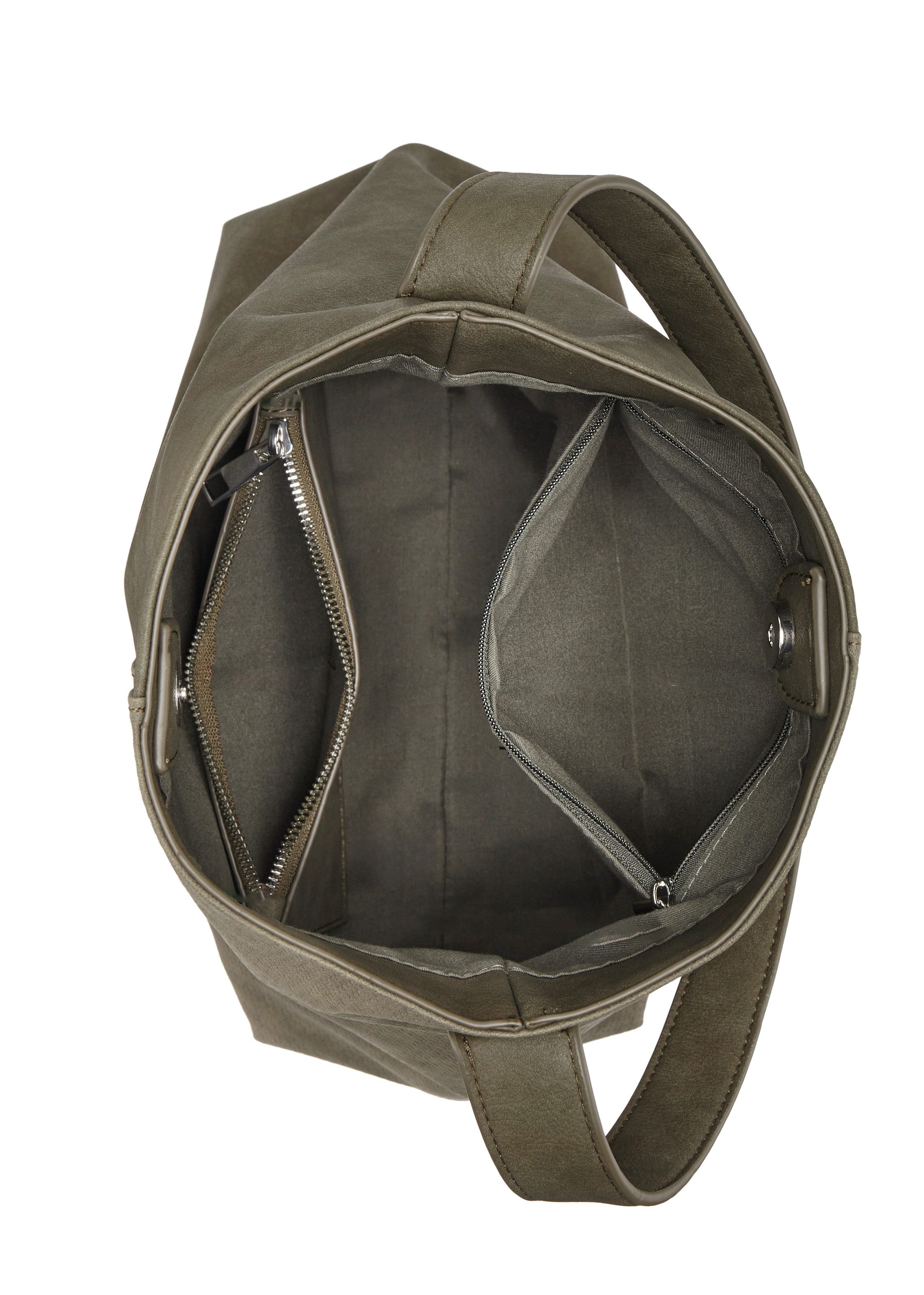 Vivance Shopper Schultertasche, Handtasche, Einkaufstasche, Damentasche (2-tlg), mit kleiner herausnehmbarer Innentasche VEGAN