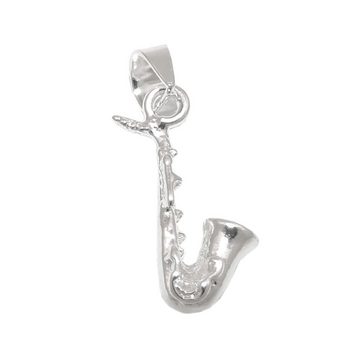 unbespielt Kettenanhänger Anhänger Blasinstrument Saxofon 925 Silber 16 x 6 mm inkl. kleiner Schmuckbox, Silberschmuck für Damen und Herren