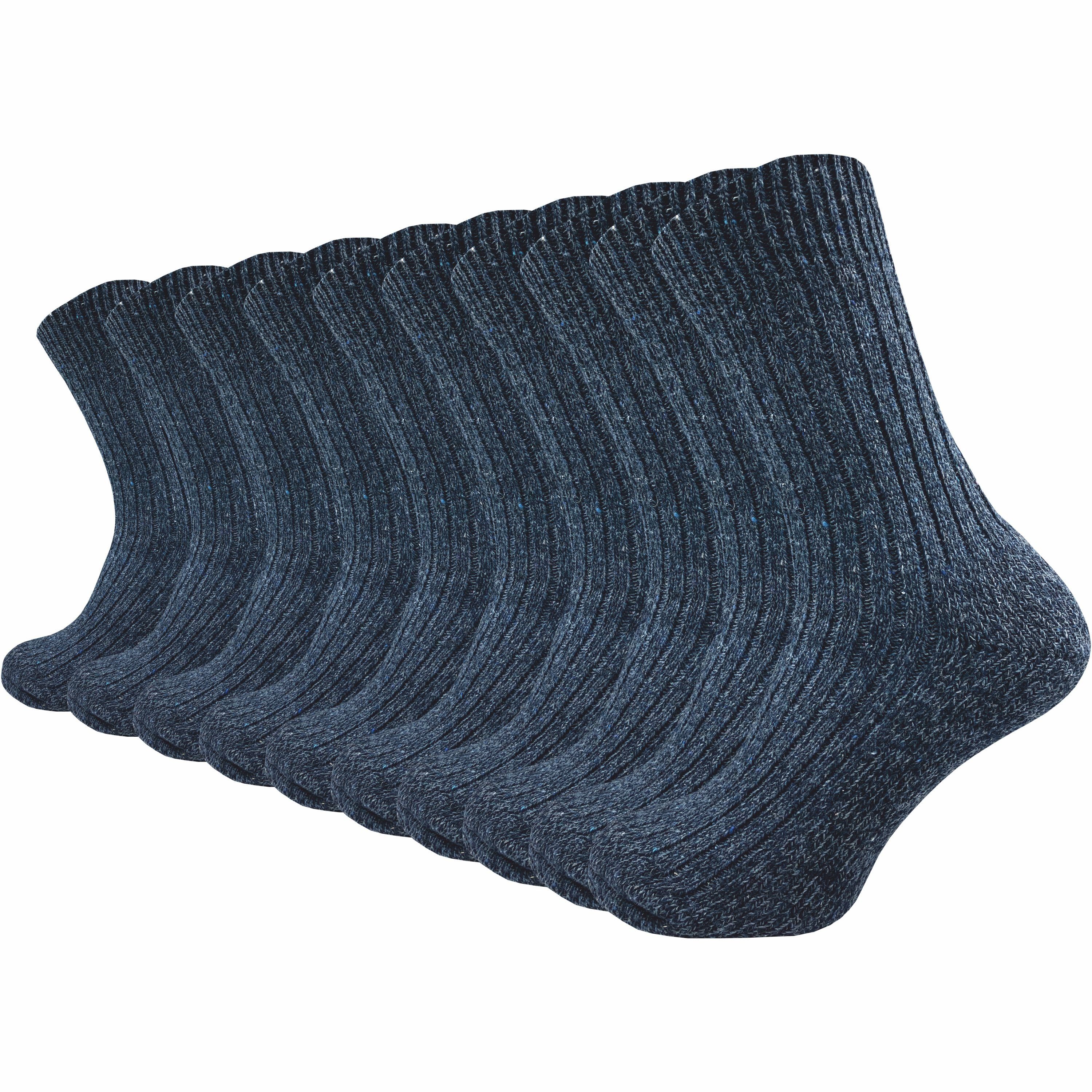 GAWILO Norwegersocken für warme Füße aus 70% Wolle - Thermosocke für Herren (10 Paar) Dickes Fersenpolster und Plüschsohle - Wintersocken gegen kalte Füße