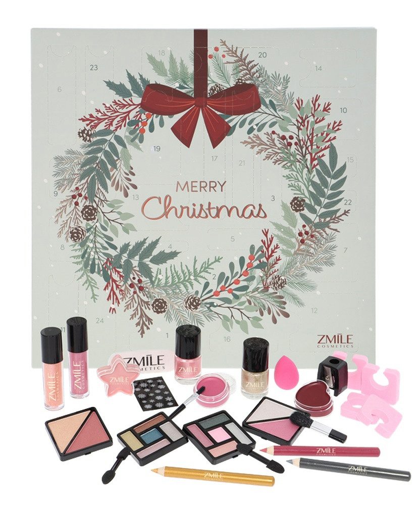 ZMILE COSMETICS Kosmetik-Adventskalender ZMILE COSMETICS Adventskalender Square Jingle and Glow vegane Kosmetik (Packung, 24-tlg), vegane Kosmetik