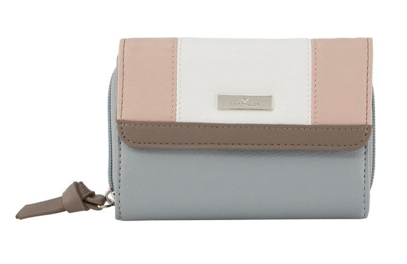 TOM TAILOR Geldbörse Juna, aus soft genarbtem ledrigen Material mit glänzenden Metall-Accessoires