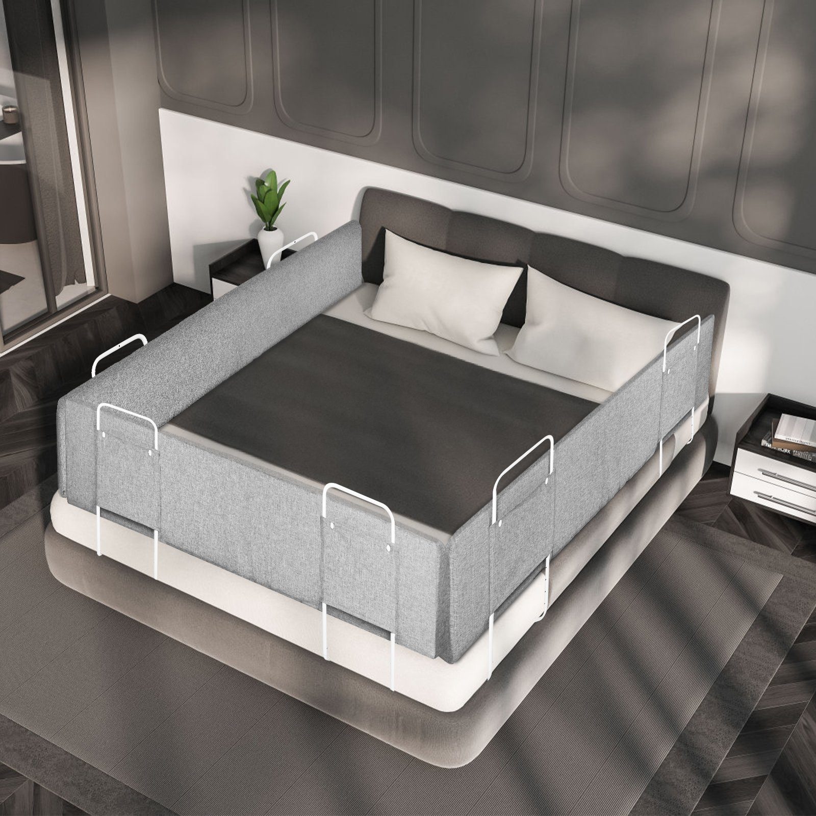 AUFUN Bettschutzgitter Bumper Kinderbett, für Bettkantenschutz Bed Portable