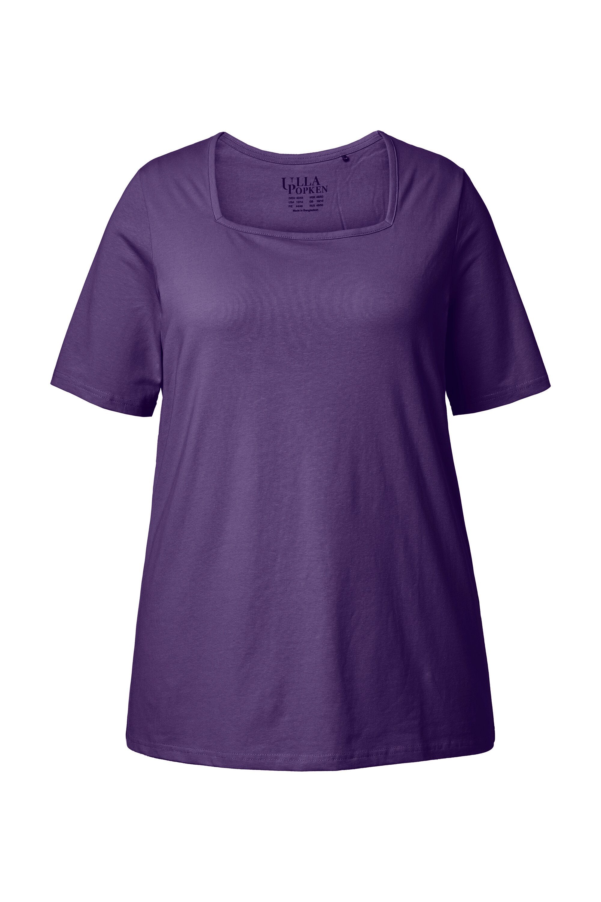 Ulla Popken T-Shirt T-Shirt A-Linie Carré-Ausschnitt Halbarm günstig online kaufen