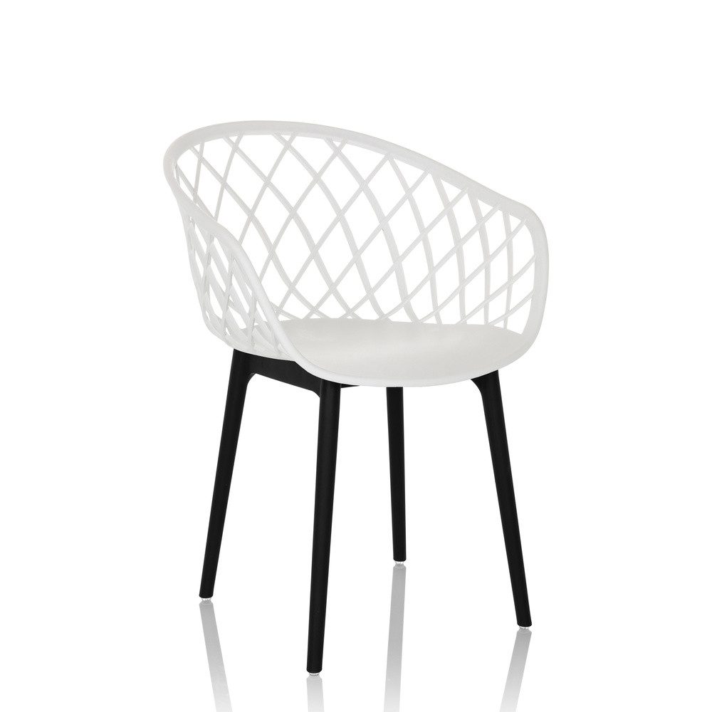 hjh OFFICE Schalenstuhl Schalenstuhl BEGIO Esszimmerstuhl Kunststoff (Einzeln), Gartenstuhl, Balkonstuhl mit Armlehnen, 76 x 57 x 53 cm