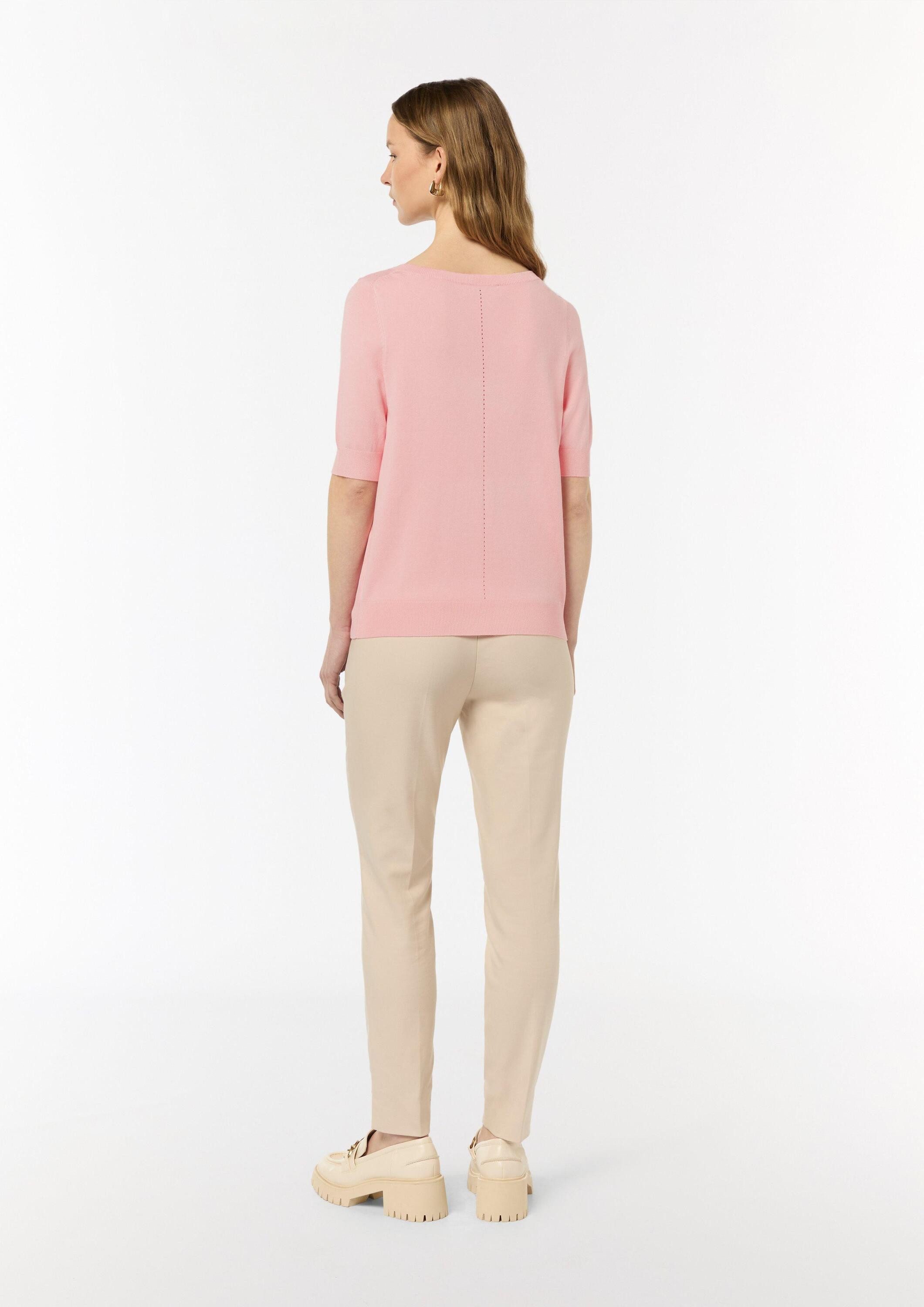 comma Kurzarmpullover Strickpullover Feinstrickpullover aus Viskosemix