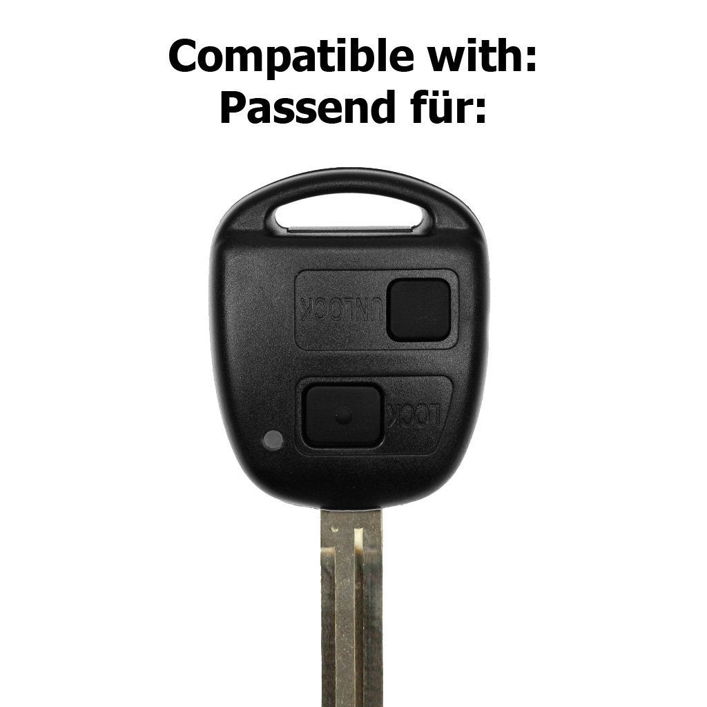 Autoschlüssel 2 Softcase für Avensis Toyota Schutzhülle Aygo mt-key Yaris 4 Funk Weiß, RAV Knopf Silikon Corolla Schlüsseltasche Fernbedienung