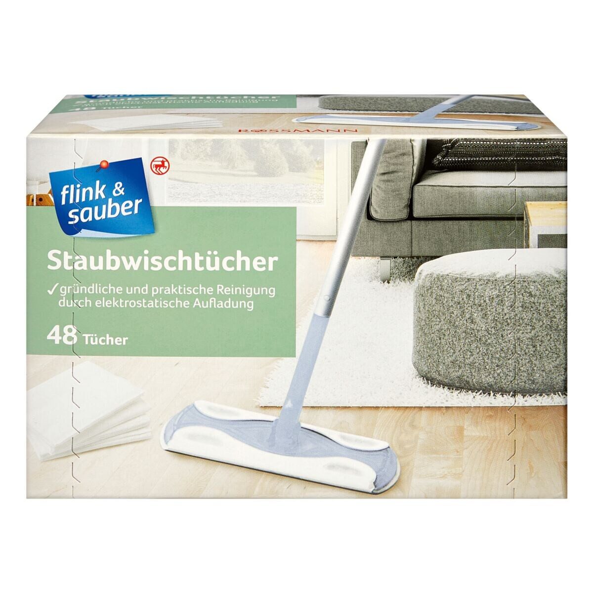 flink & sauber Staubwischer (48-St), Staubwischtücher Nachfüllpack