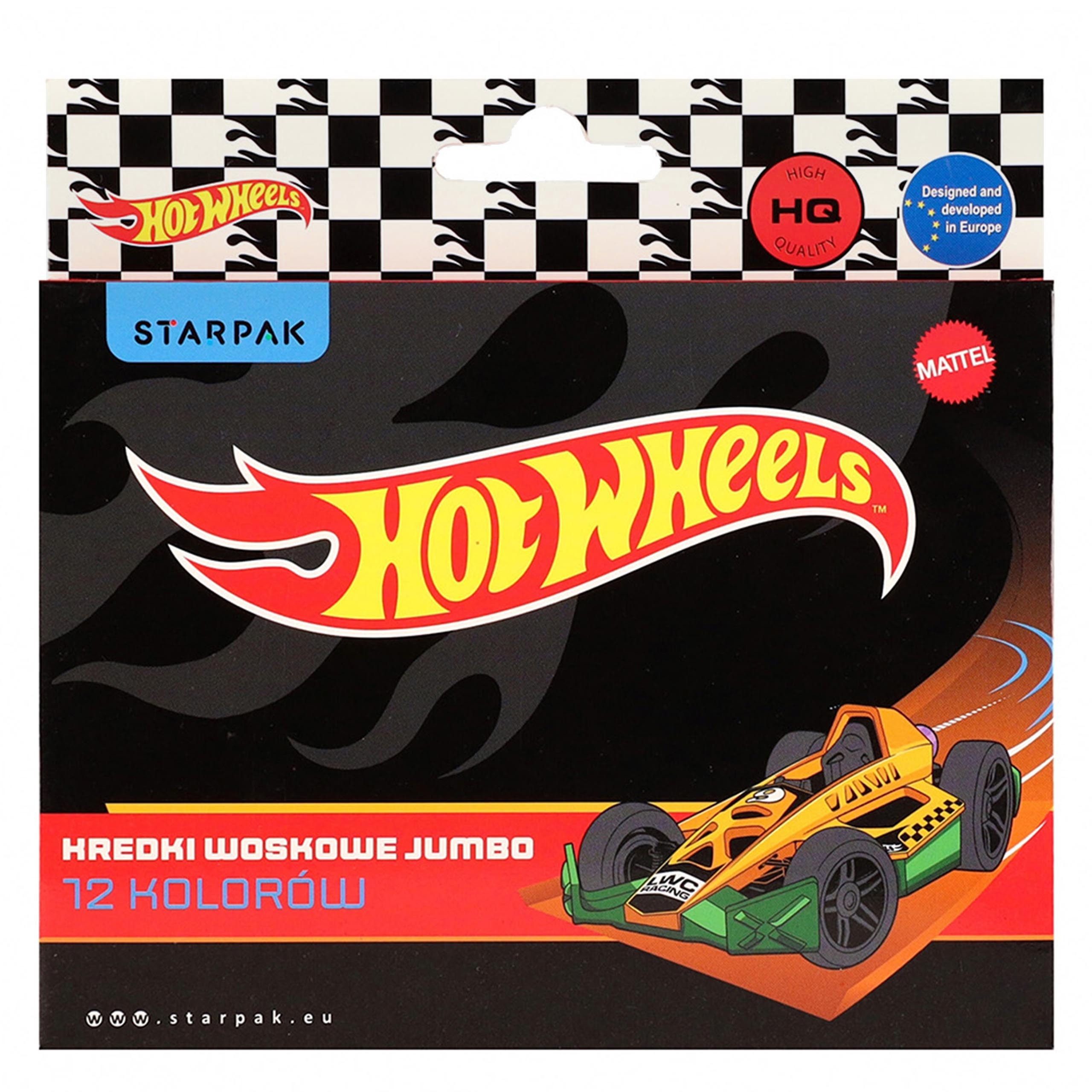 Hot Wheels Wachsmalstift Hot Wheels JUMBO-Wachsmalstifte, 12er-Set für Kinder, (12-tlg)