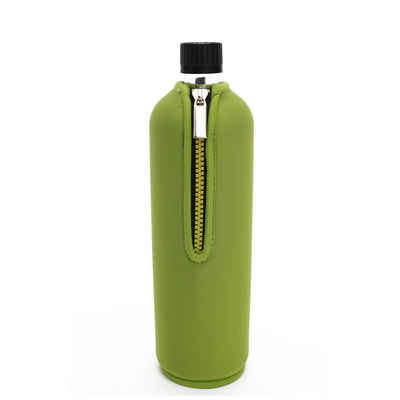Dora's Trinkflasche Glasflasche mit Neoprenbezug grün 700 ml