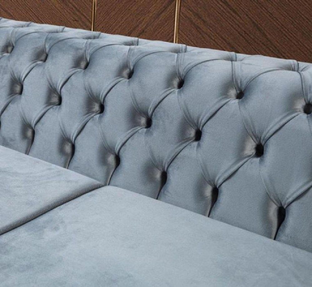 Dreisitzer Made 3 Sofas Chesterfield Luxus Couch, Sitzer Grau in Sofa Neu Sofa JVmoebel Europe Couches
