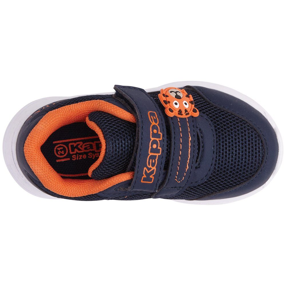 mit besonders kindgerecht: Klettschuh - niedlichen navy-orange Tierapplikationen Kappa