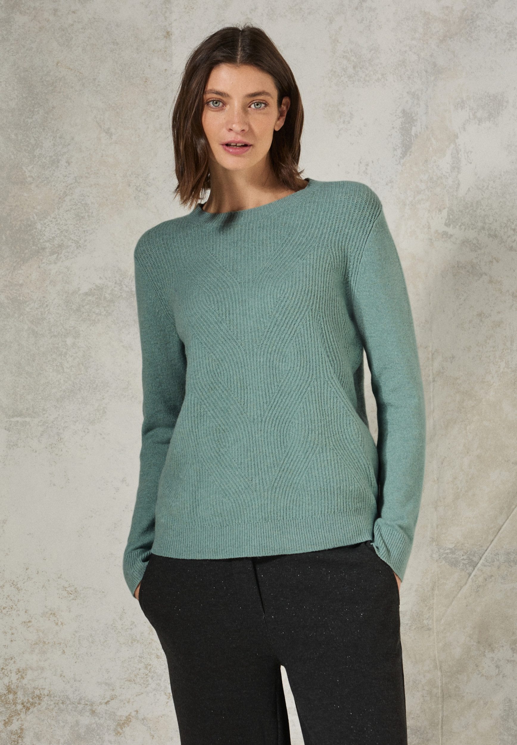 CECIL Strandpullover TOS_Cosy cable_mix iced salvia günstig online kaufen