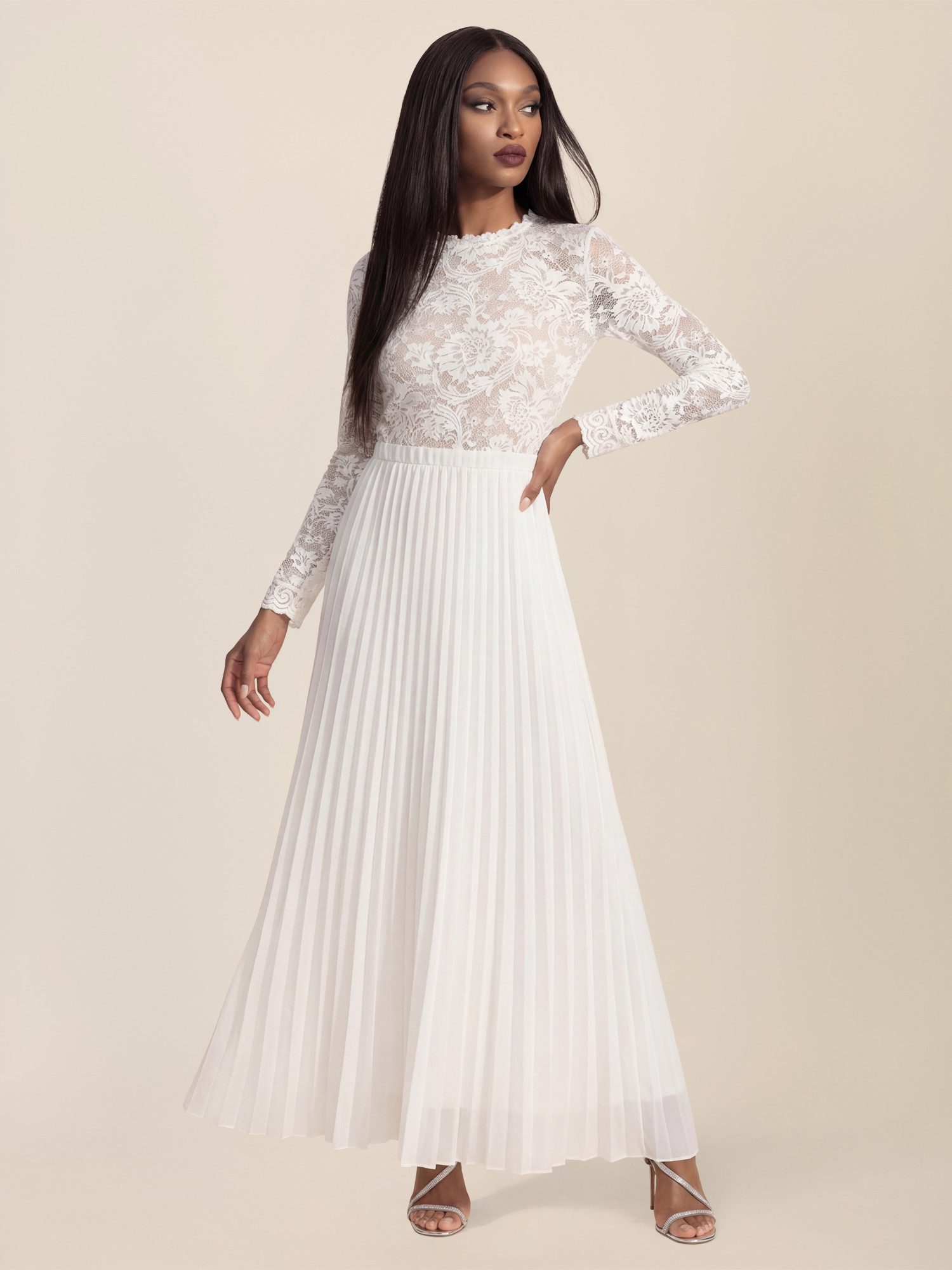 Apart Abendkleid Spitzenkleid mit Plissee-Rock