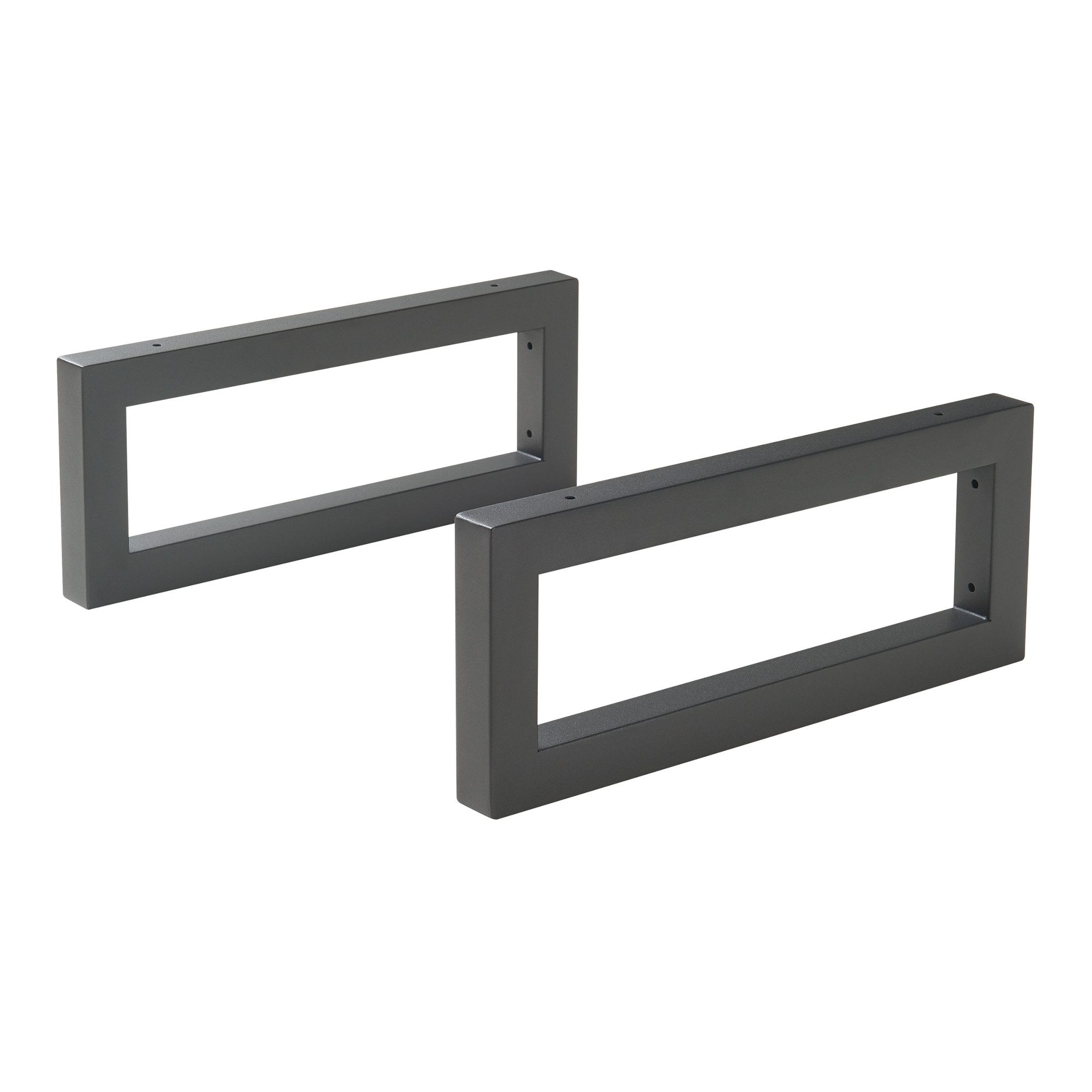 en.casa Wandhalterung, (»Hawangen« 2er Set 50x20 cm Stahl Schwarz)