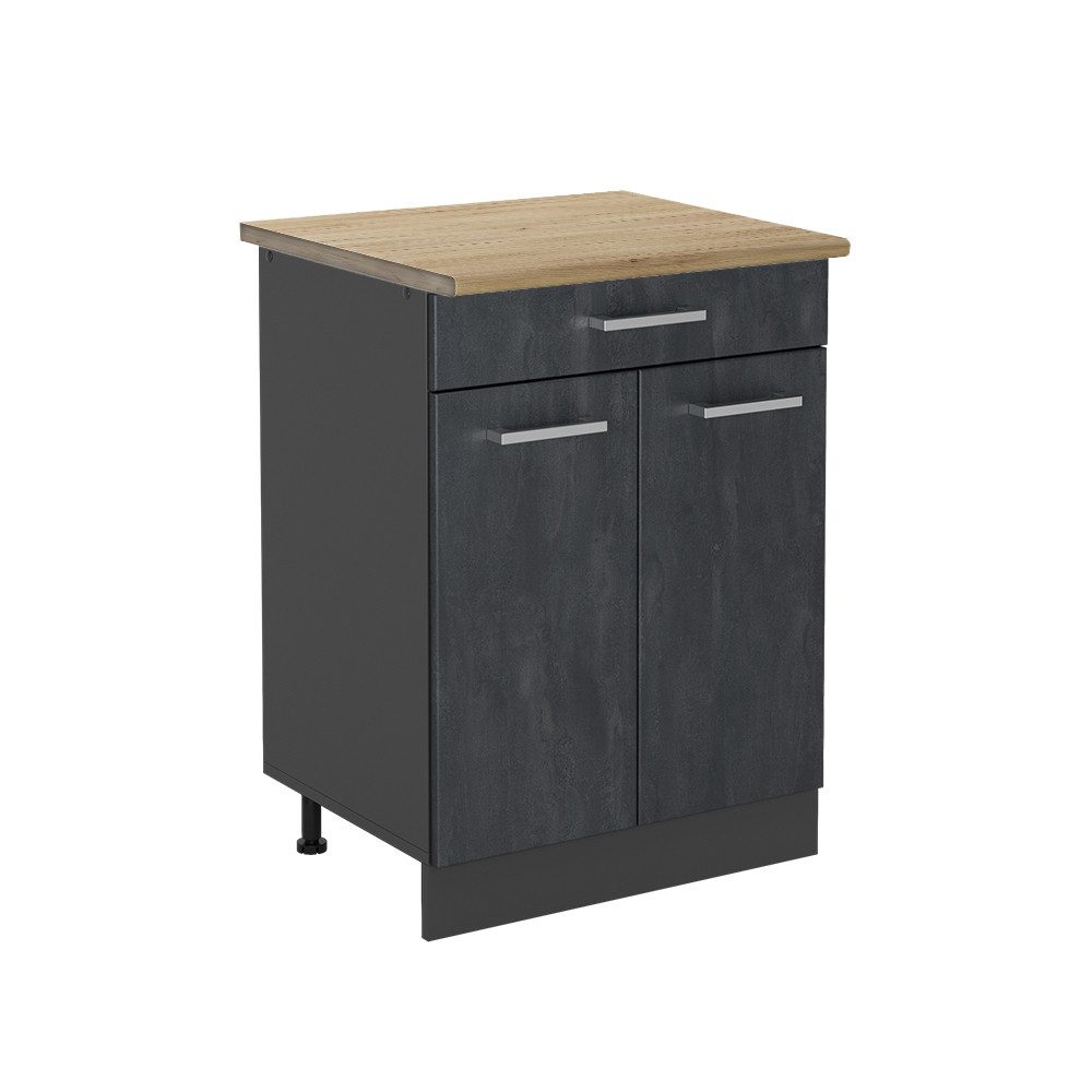 Vicco Unterschrank R-Line, Schwarz Beton/Anthrazit, 80 günstig online kaufen