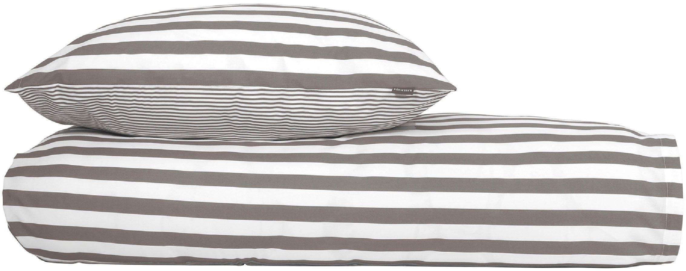 Schiesser Wendebettwäsche Marie aus weicher Baumwolle und Streifen Allover, Renforcé, 2 teilig, MADE IN GREEN by OEKO-TEX®