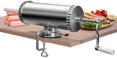COSTWAY Küchenmaschine Wurstmaschine, Wurstspritze inkl. 3 Füllrohre, mit Tischklemme, 3L