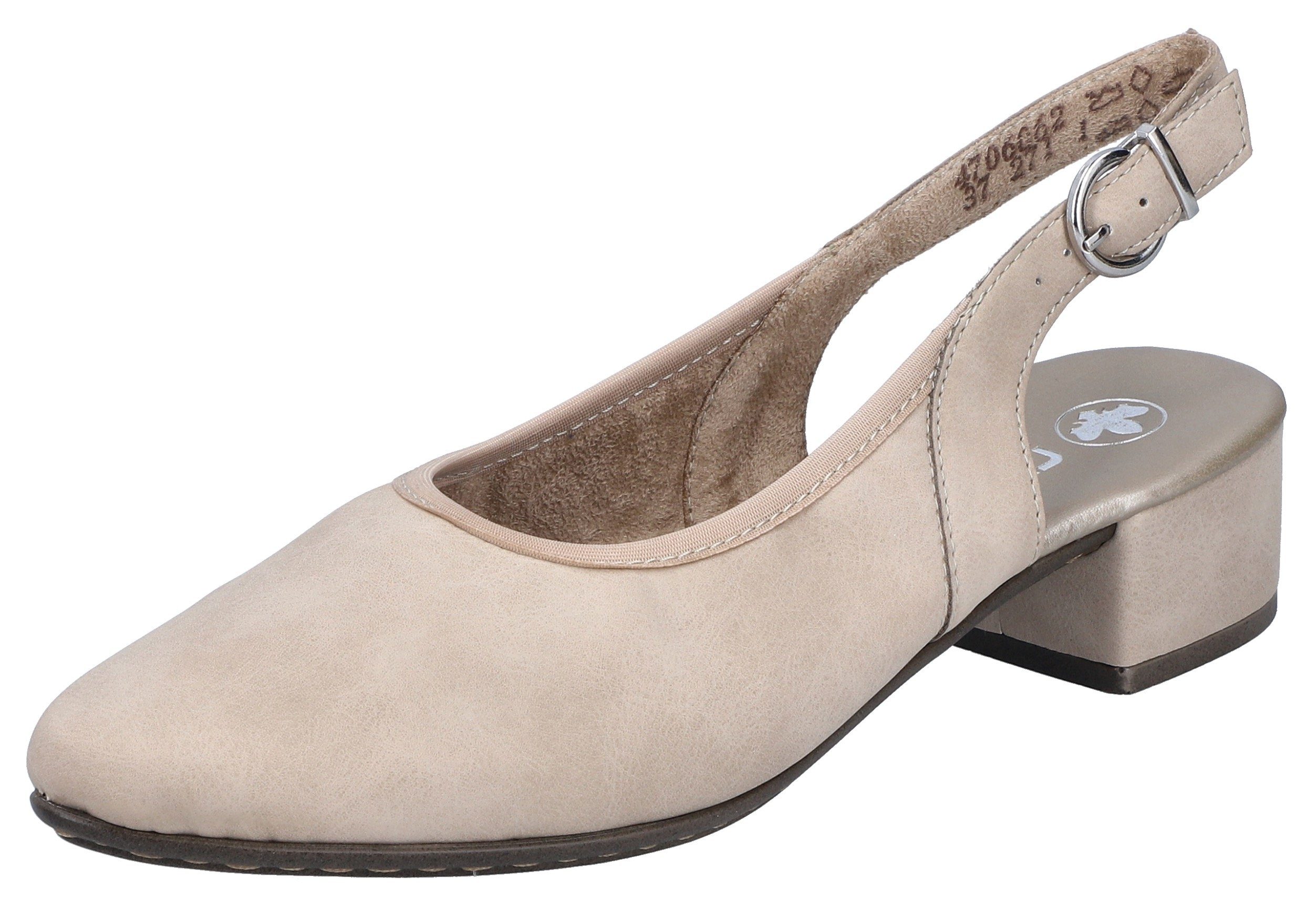 Rieker Slingpumps, Abendschuh, Sommerschuh, Blockabsatz, mit verstellbarem Riemchen