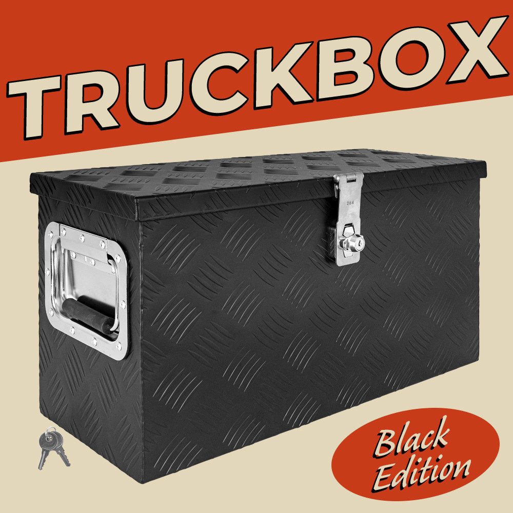 Trucky Anhänger-Deichselbox Deichselbox Werkzeugkasten Truckbox Alu Box Transportbox D040 Schwarz