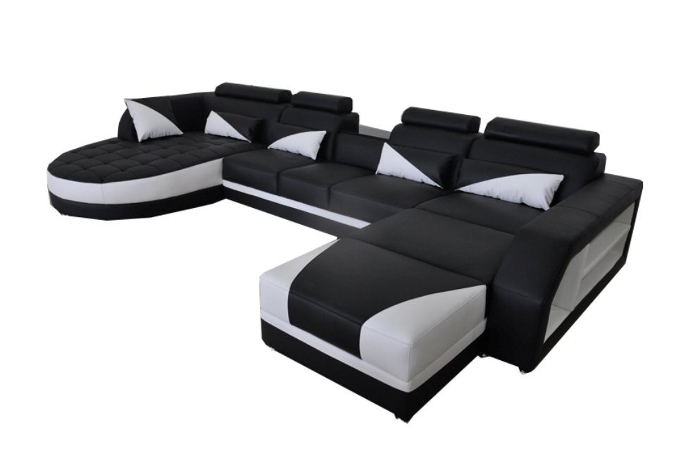 Sofa Sitz U Form Ecke JVmoebel Leder Polster Moderne Couch Ecksofa, Eck Wohnlandschaft