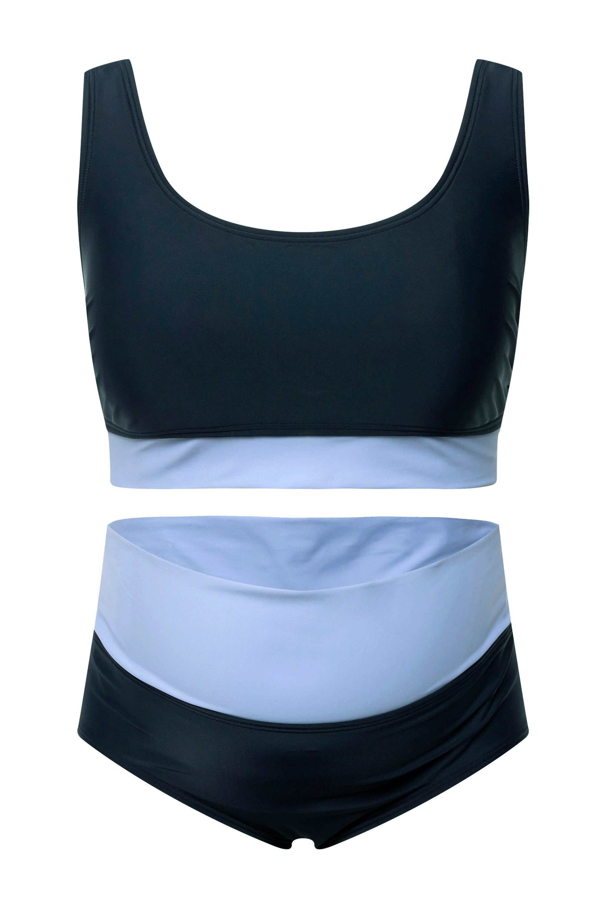 Ulla Popken Bustier Bellieva Bikini ohne Softcups breiter Elastikbund Schwa günstig online kaufen