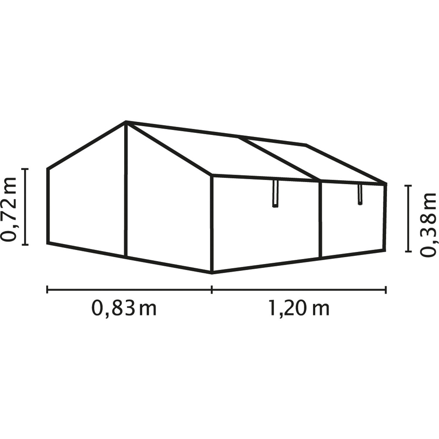 Vitavia Frühbeet Gaia Jumbo mit Unterbau, Dach aus aufstellbaren, seitlich verschiebbaren Dachfenstern