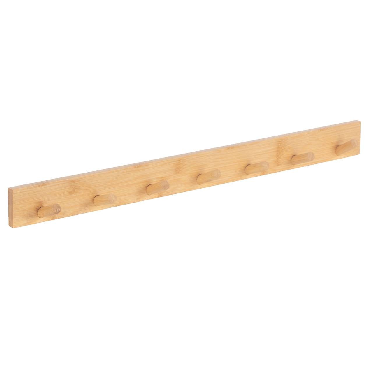 BEGRYF Hakenleiste Bambus Natur 70 x 6 x 1,5 cm, (1 St), 8 Haken, platzsparend, zur Wandmontage, natürliche Optik
