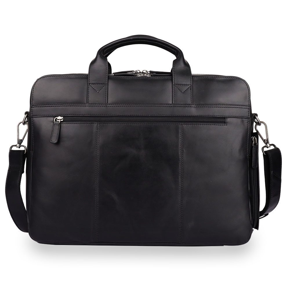 Gentlemen's Laptoptasche Max - Notebooktasche aus Echtleder mit Schultergurt 16 Zoll