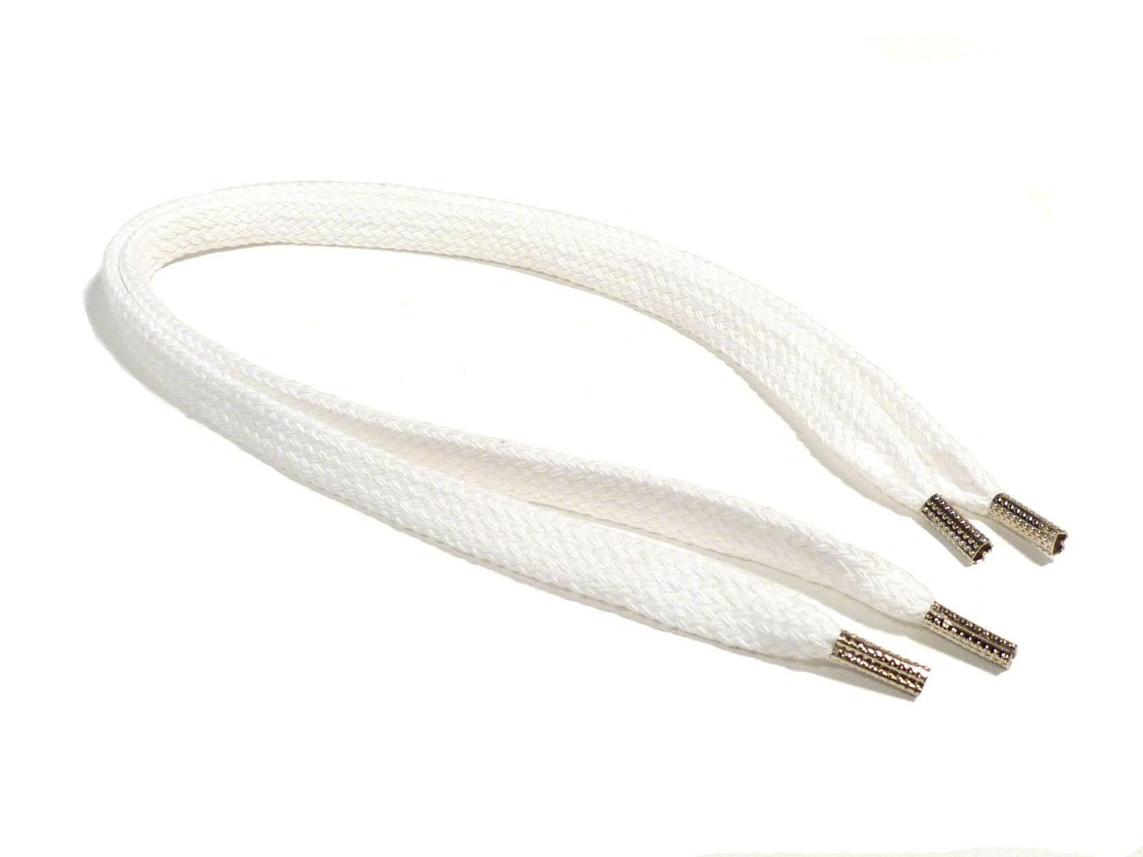Rema Schnürsenkel Rema Schnürsenkel Weiß - flach - ca. 8-10 mm breit für Sie nach Wunschlänge geschnitten und mit Metallenden versehen