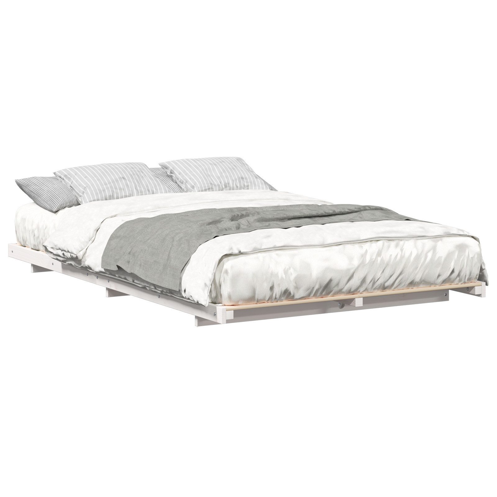 vidaXL Bett Bodenbettgestell Weiß 135 x günstig online kaufen