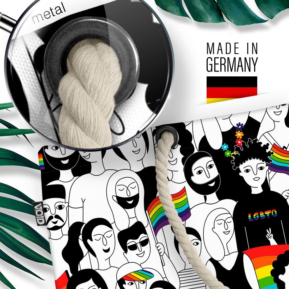 VOID Strandtasche (1-tlg), Love Pride Zeichnung Cartoon Gay Menschen parade club flag pride Love