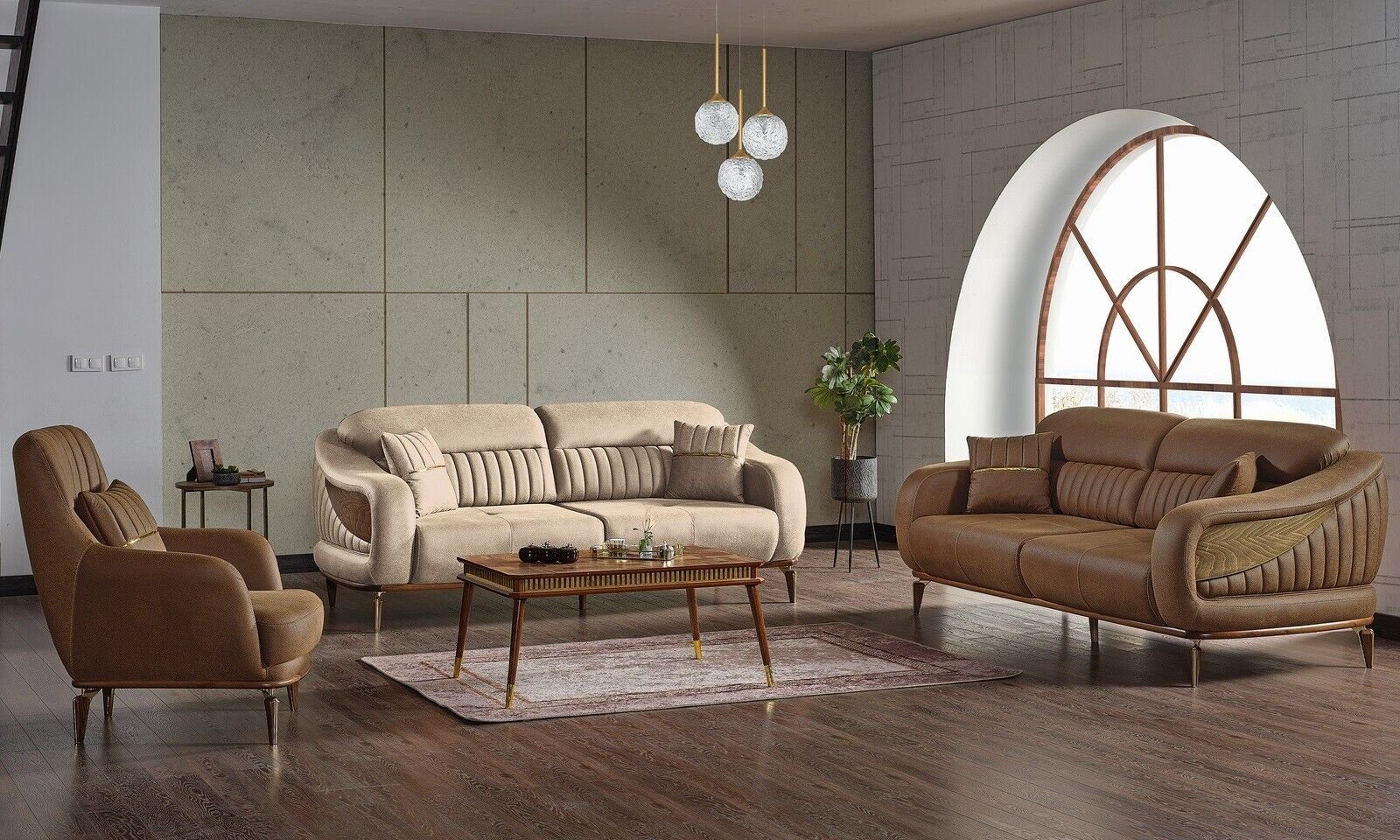 Sitzer Stil Sofa 2x Sitzer Europa 3 1x Sofagarnitur Modern Made JVmoebel 3tlg 3+3+1 + Luxus, Modern (3-St., in Sessel Relax Wohnzimmer-Set Sessel),