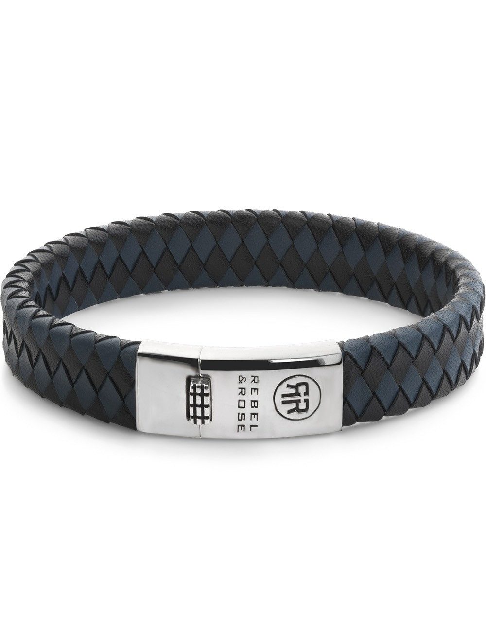 Rebel & Rose Armband Rebel & Rose RR-L0177-S-L Armband Braided Flat 925 Black & Blue