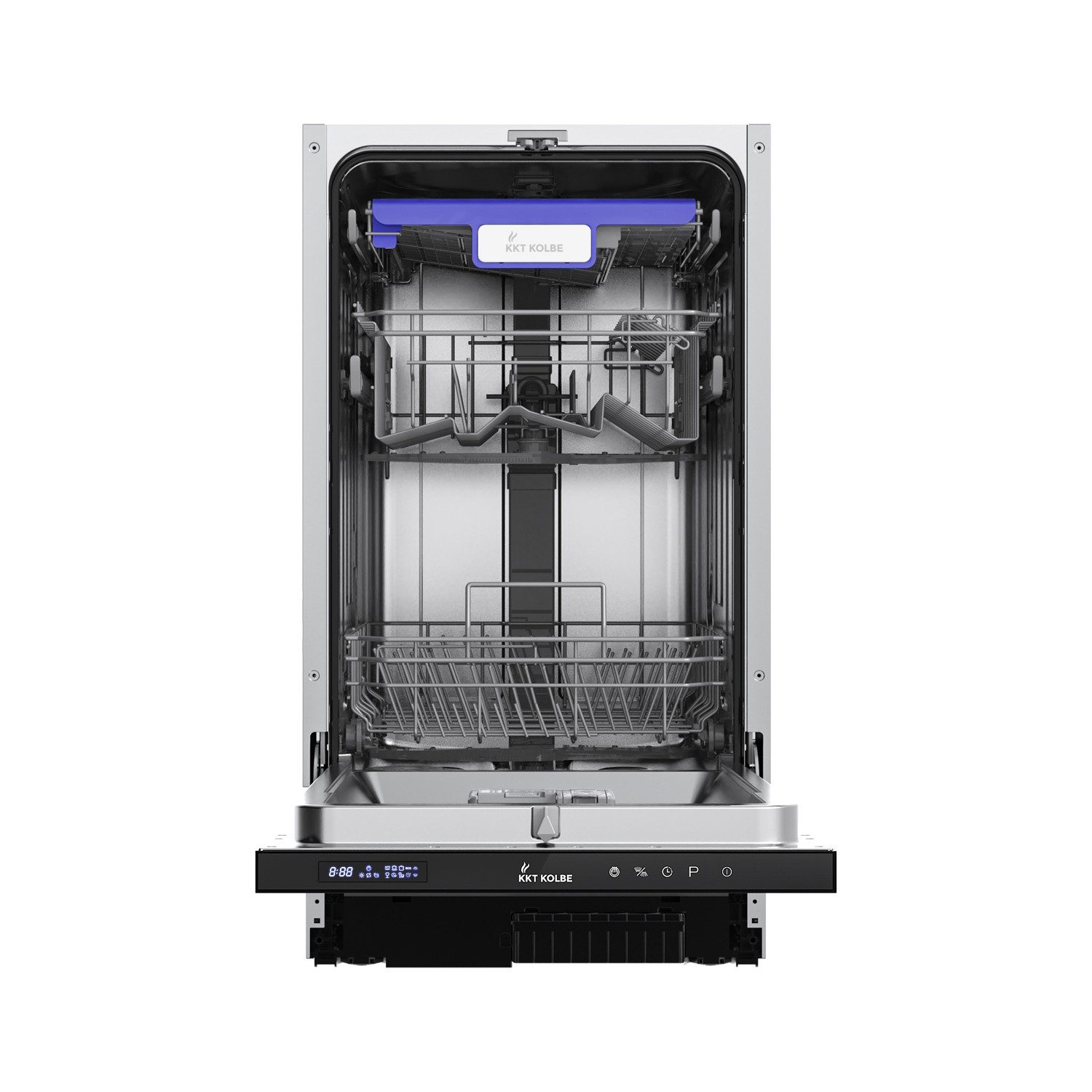 KKT KOLBE vollintegrierbarer Geschirrspüler DW4505VI, 8,5 l, 10 Maßgedecke, 45cm / Edelstahl / AquaStop / 7 Spülprogramme / 10 Maßgedecke